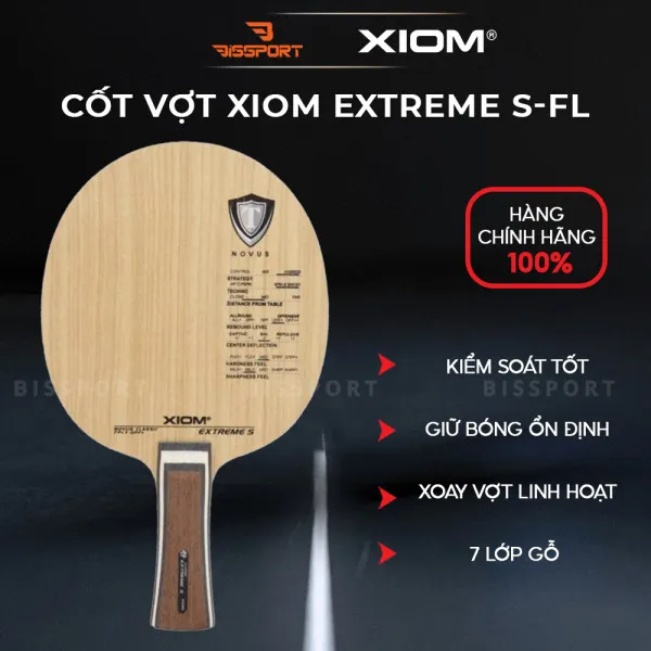 Cốt Vợt Bóng Bàn XIOM EXTREME S - FL Chính Hãng - 5 Lớp Gỗ Thuần - Kiểm Soát Tốt - Tấn Công Mạnh Mẽ - Nhẹ - Tốc Độ Cao