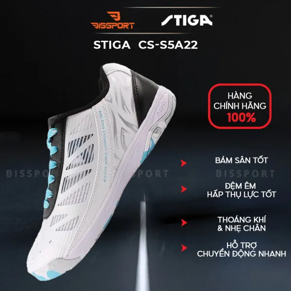 (Q7) Giày bóng bàn STIGA CS-S5A21 trắng xanh ngọc