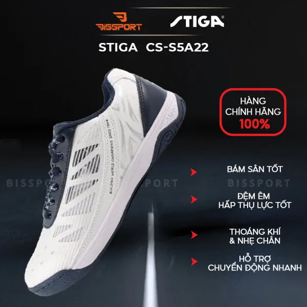 (Q7) Giày bóng bàn STIGA CS-S5A22 trắng xám