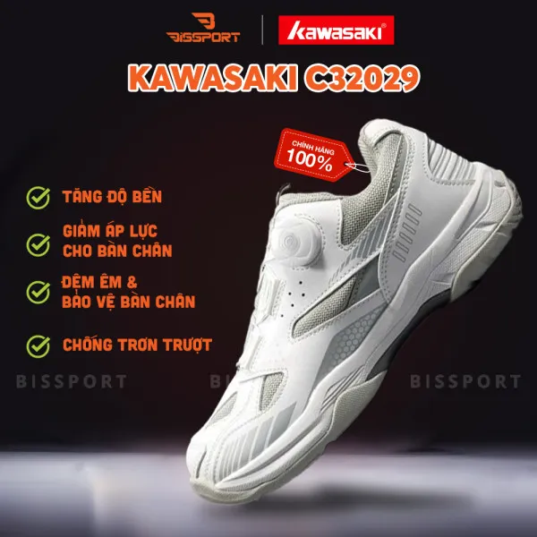 (Q6-Q7) Giày cầu lông Kawasaki C32029 - Trắng