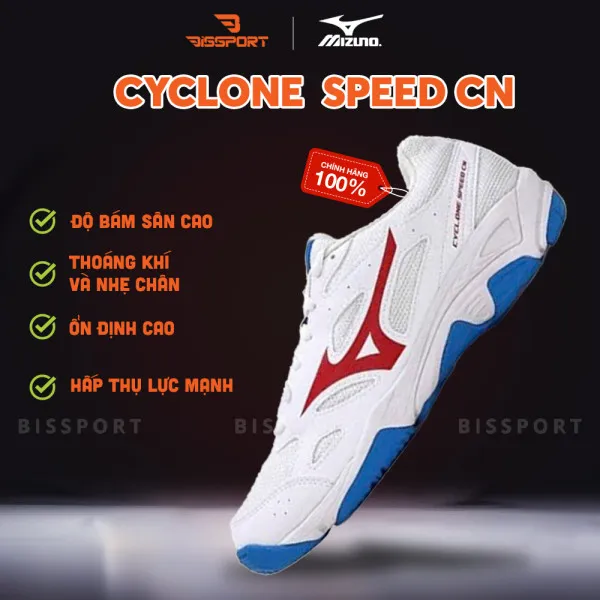 Giày cầu lông Mizuno CYCLONE SPEED CN - Trắng xanh dương