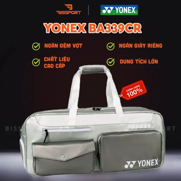 Túi Cầu Lông Yonex BA339CR Xanh Mint Chính Hãng - Nhiều Ngăn Nhỏ Tiện Lợi - Bền - Mức Chứa Lớn - Có Ngăn Đựng Giày Riêng