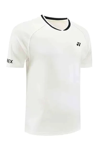 Áo Cầu Lông Cổ Trụ Yonex 861Trắng Ngà Hàng Loại 1 Cao Cấp - Thấm Hút - Thoáng Khí - Co Giãn - Bền Bỉ - Form  Ổn