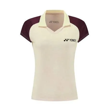 Áo Cầu Lông Cổ Trụ Yonex 01112 Nữ - Kem NâuHàng Loại 1 Cao Cấp - Thấm Hút - Thoáng Khí - Co Giãn - Bền Bỉ - Form  Ổn