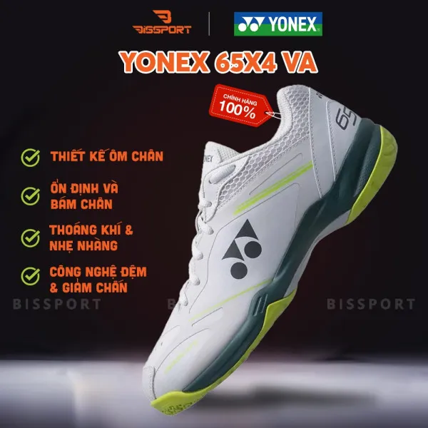 Giày Yonex 65X4 VA Trắng Xanh Lá