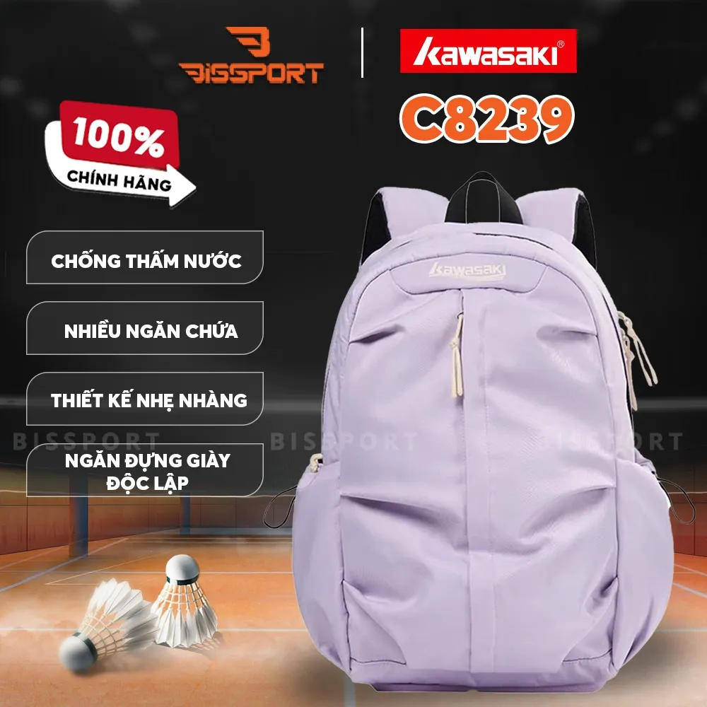 Balo Cầu Lông Kawasaki C8239 Chính Hãng - Hồng - Màu Sắc Đa Dạng - Tiện Lợi - Bền Bỉ - Dây Khóa Chắc Chắn - Ngăn Nhiều - Dầy Dặn