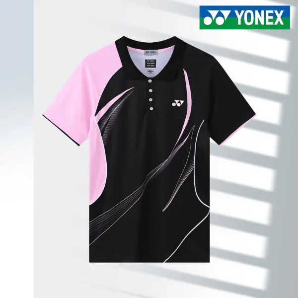 Áo Cầu Lông Nữ Cổ Trụ Yonex 7072 Đen Hồng Hàng Loại 1 Cao Cấp - Thoáng Khí - Co Giãn - Bền Bỉ - Form Ổn
