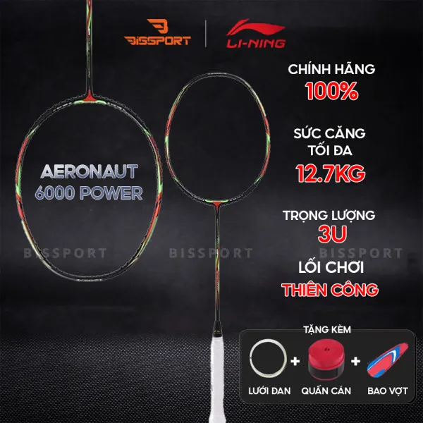 Vợt Cầu Lông Lining Aeronaut 6000 Power Chính Hãng - Hơi Nặng Đầu - Tấn Công Ổn Định Và Dễ Kiểm Soát