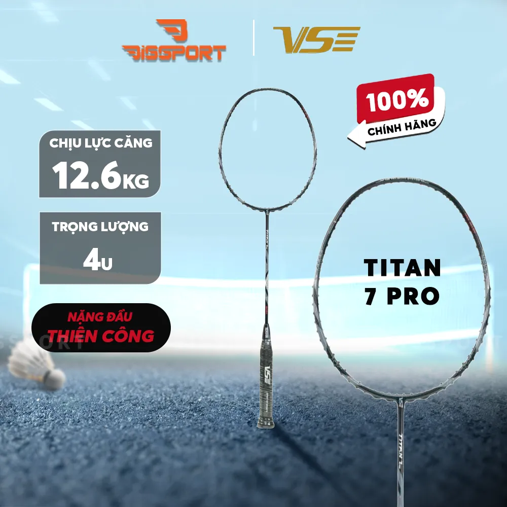 Vợt Cầu Lông VenSon VS Titan 7 Pro Chính Hãng - Tấn Công Uy Lực, Phản Xạ Cực Nhanh, Tốc Độ, Công Thủ Toàn Diện