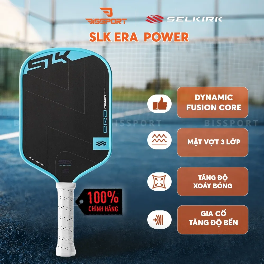 Vợt Pickleball SLK ERA Chính Hãng - 16mm - Xanh Dương - Bên Bỉ - Toàn Diện - Ổn Định - Độ Xoáy Bóng Cao - Mặt Siêu Nhám