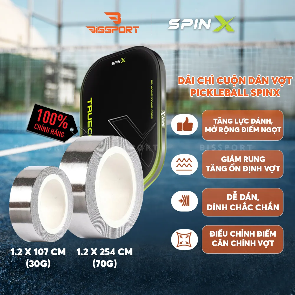 Chì Cuộn Dán Vợt Pickleball SpinX Chính Hãng - Tinh Chỉnh Trọng Lượng - Điều Chỉnh Điểm Cân Bằng - Nâng Tầm Cảm Giác