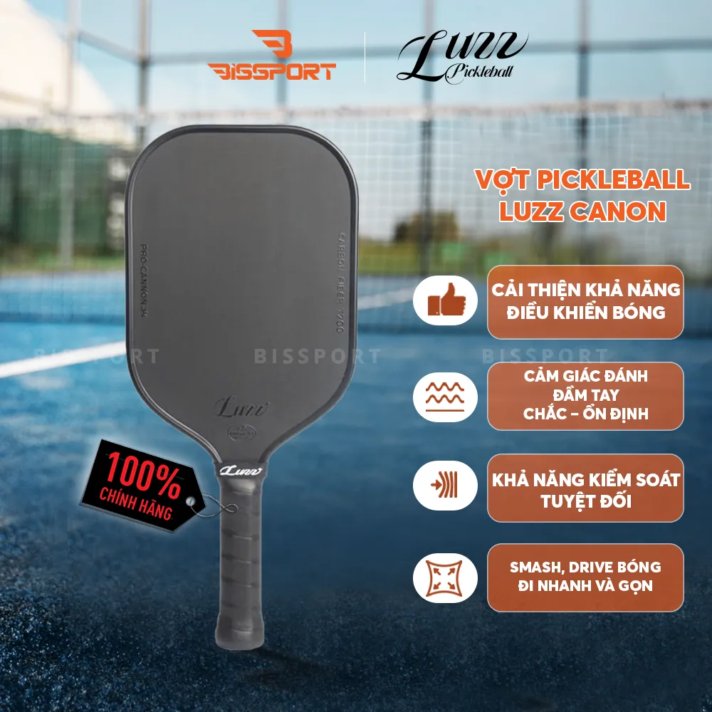 Vợt Pickleball Luzz Canon Chính Hãng - Kiểm Soát Bóng - Tăng Độ Xoáy - Tấn Công Mạnh Mẽ - Mỡ Rộng Điểm Ngọt