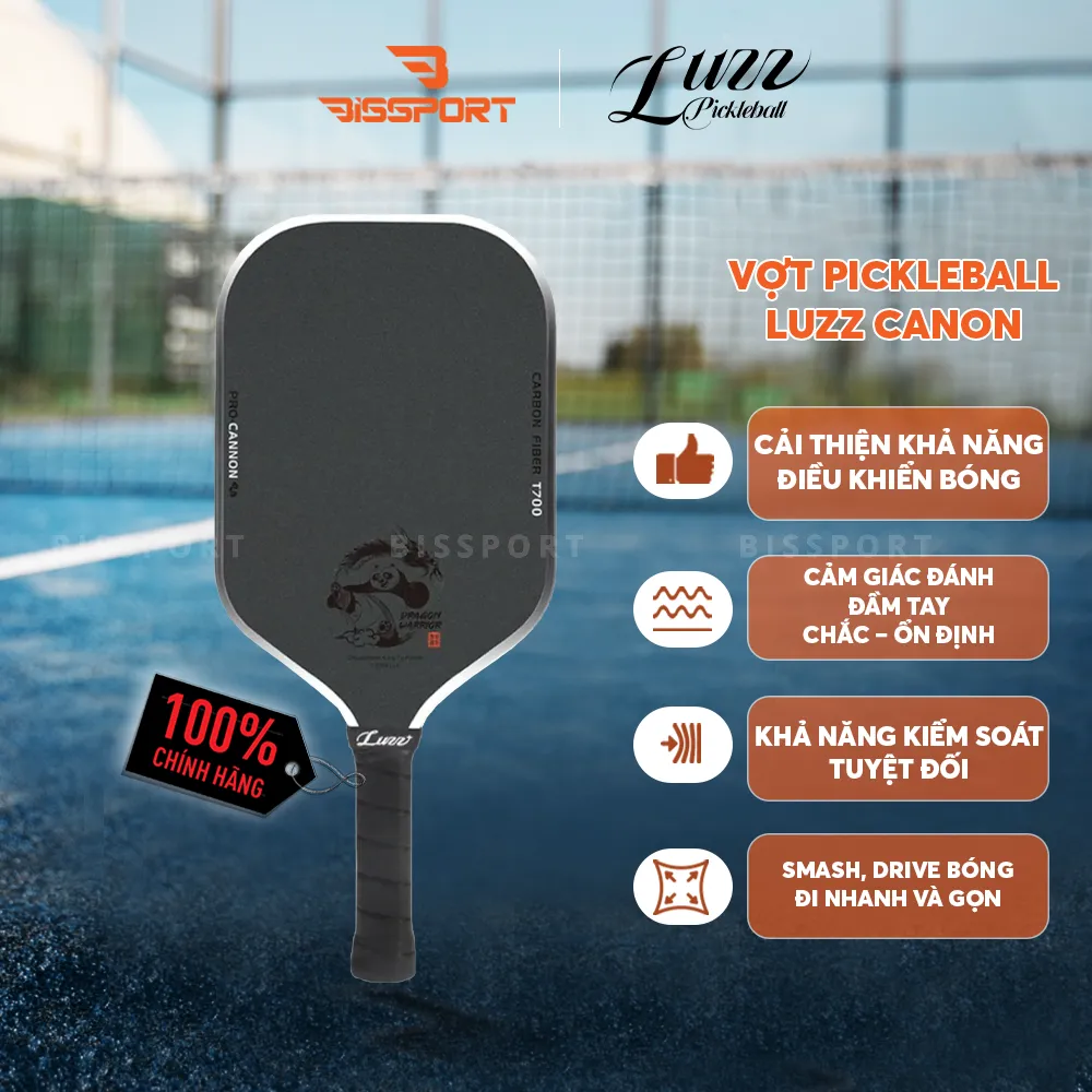 Vợt Pickleball Luzz Canon Chính Hãng - Kungfu Panda - Kiểm Soát Bóng - Tăng Độ Xoáy - Tấn Công Mạnh Mẽ - Mỡ Rộng Điểm Ngọt