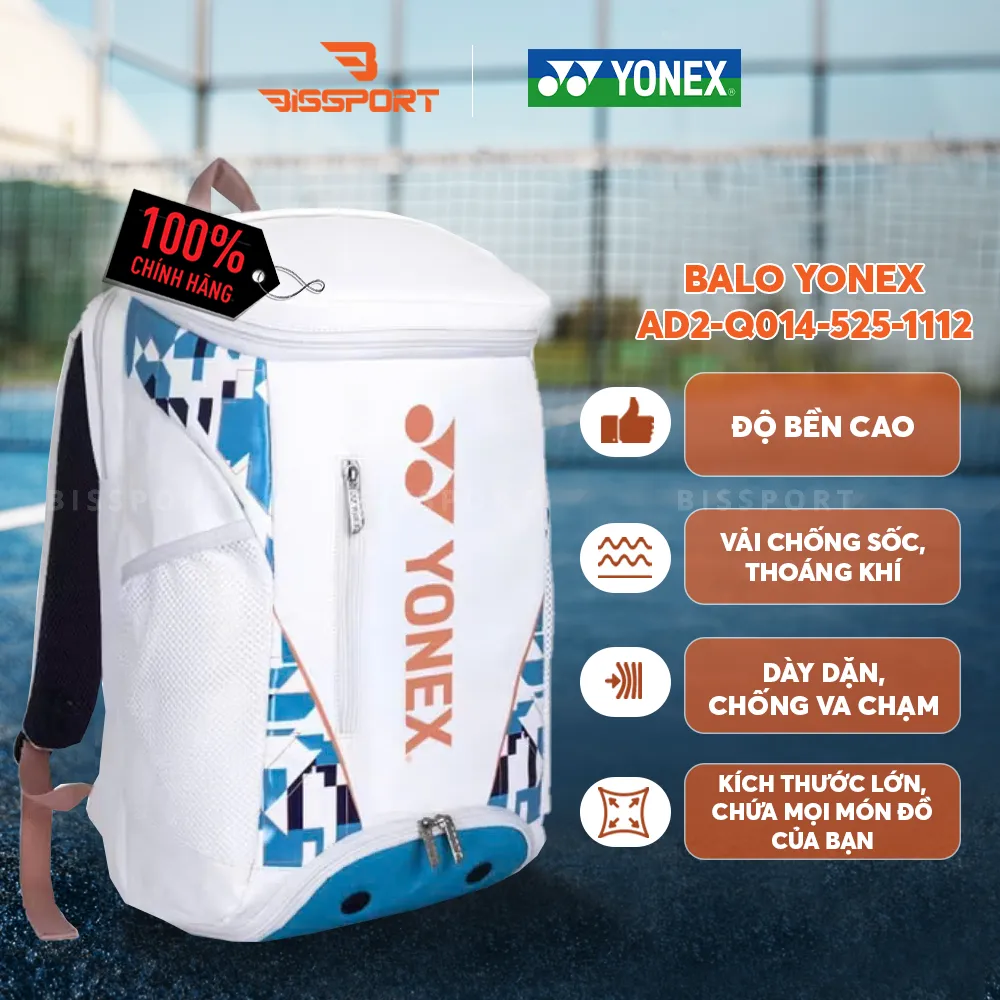 Balo Cầu Lông Yonex All Day 2 BAG525B1112Z - BRIGHT WHITE Chính Hãng - Tiện Dụng - Bền Bỉ - Chắc Chắn - Nhẹ - Đa