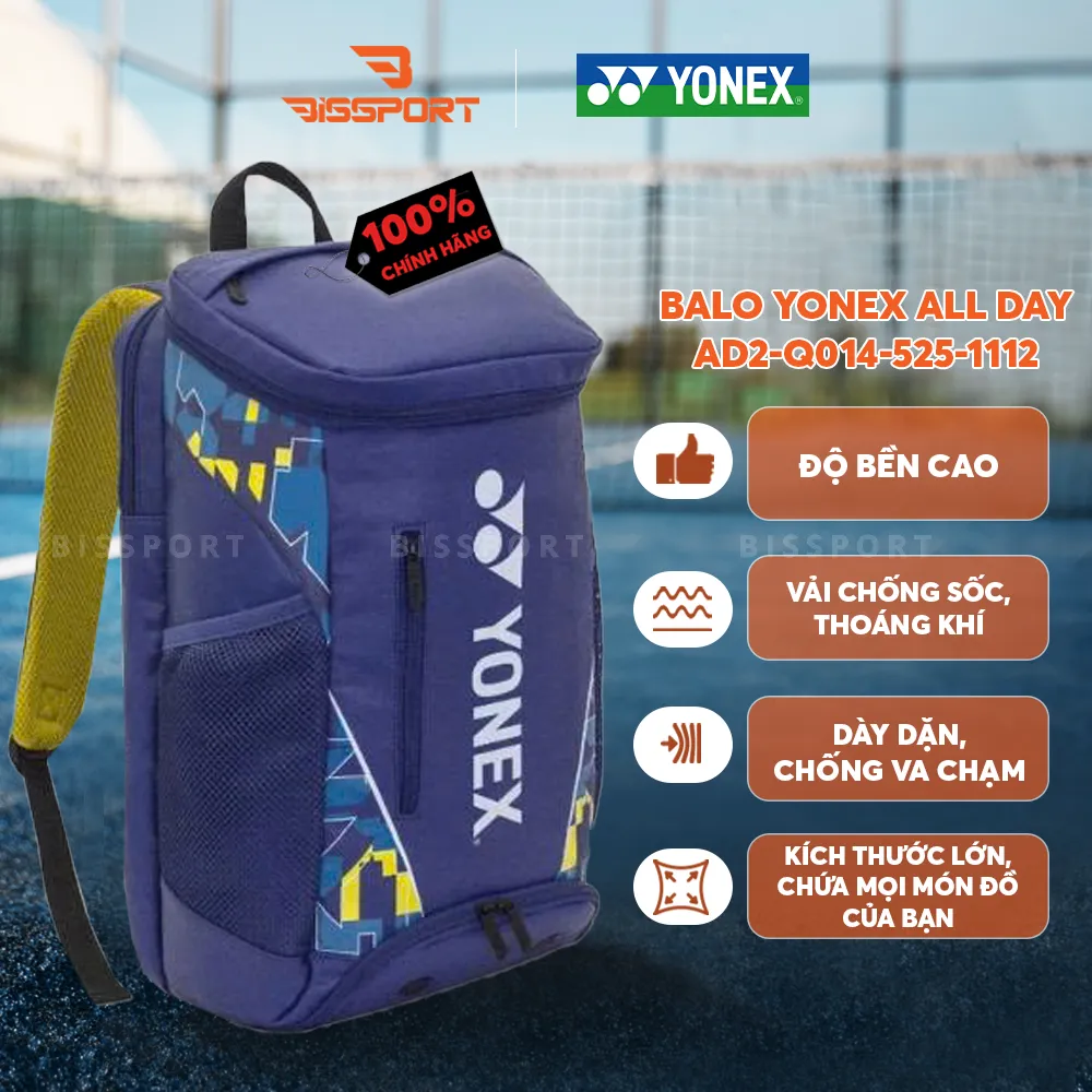 Balo Cầu Lông Yonex All Day 2 BAG525B1112Z - NAVY BLUE Chính Hãng - Tiện Dụng - Bền Bỉ - Chắc Chắn - Nhẹ - Đa