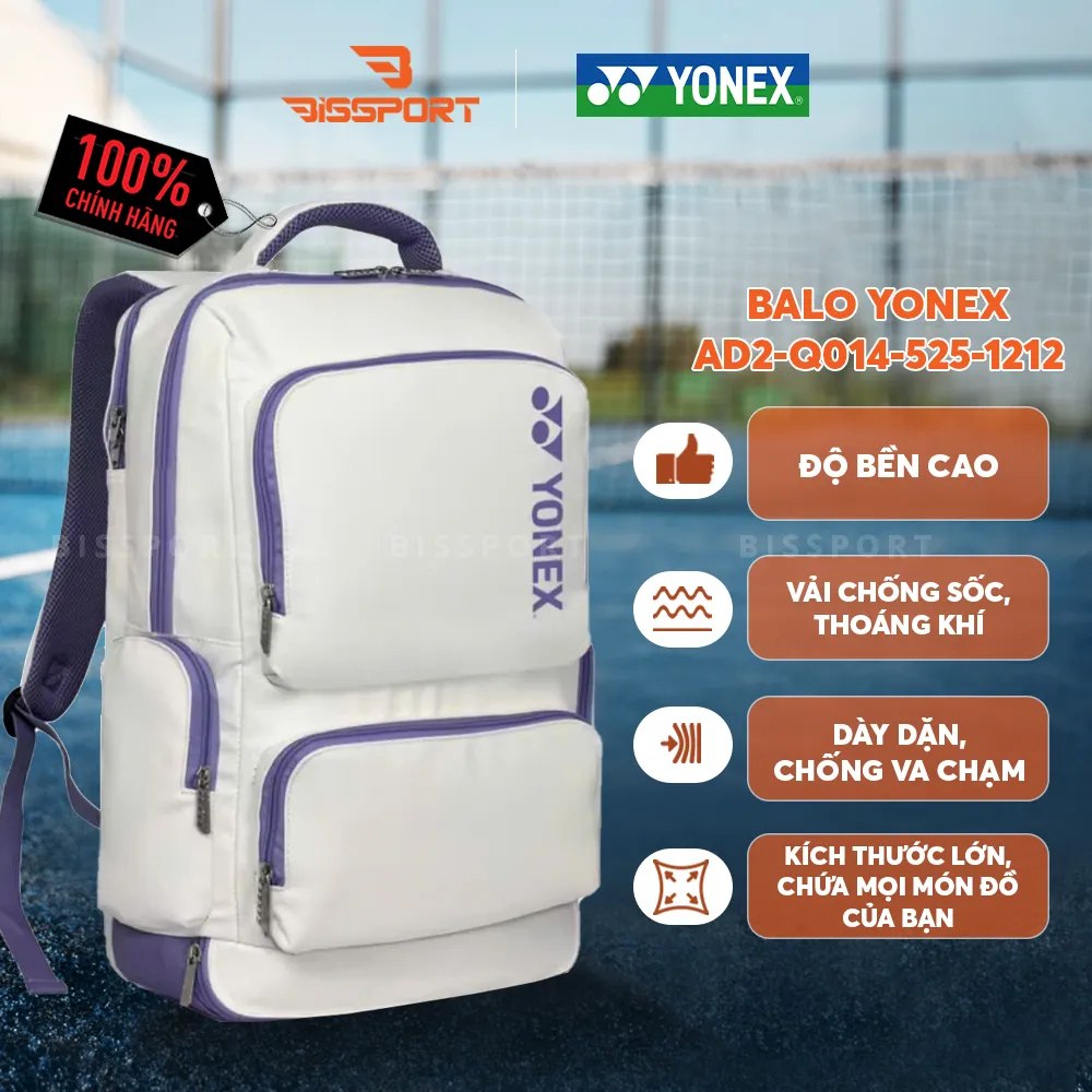 Balo Cầu Lông Yonex All Day AD2-Q014-525-1212 BRIGHT WHITE Chính Hãng - Tiện Dụng - Bền Bỉ - Chắc Chắn - Ổn Định