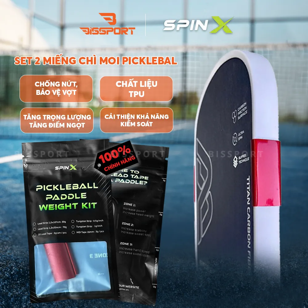 Set 2 Miếng Chì MOI Pickleball SPINX Chính Hãng – Tăng Điểm Ngọt, Tối Ưu Kiểm Soát & Sức Mạnh - Dễ Dùng - Tiện Lợi