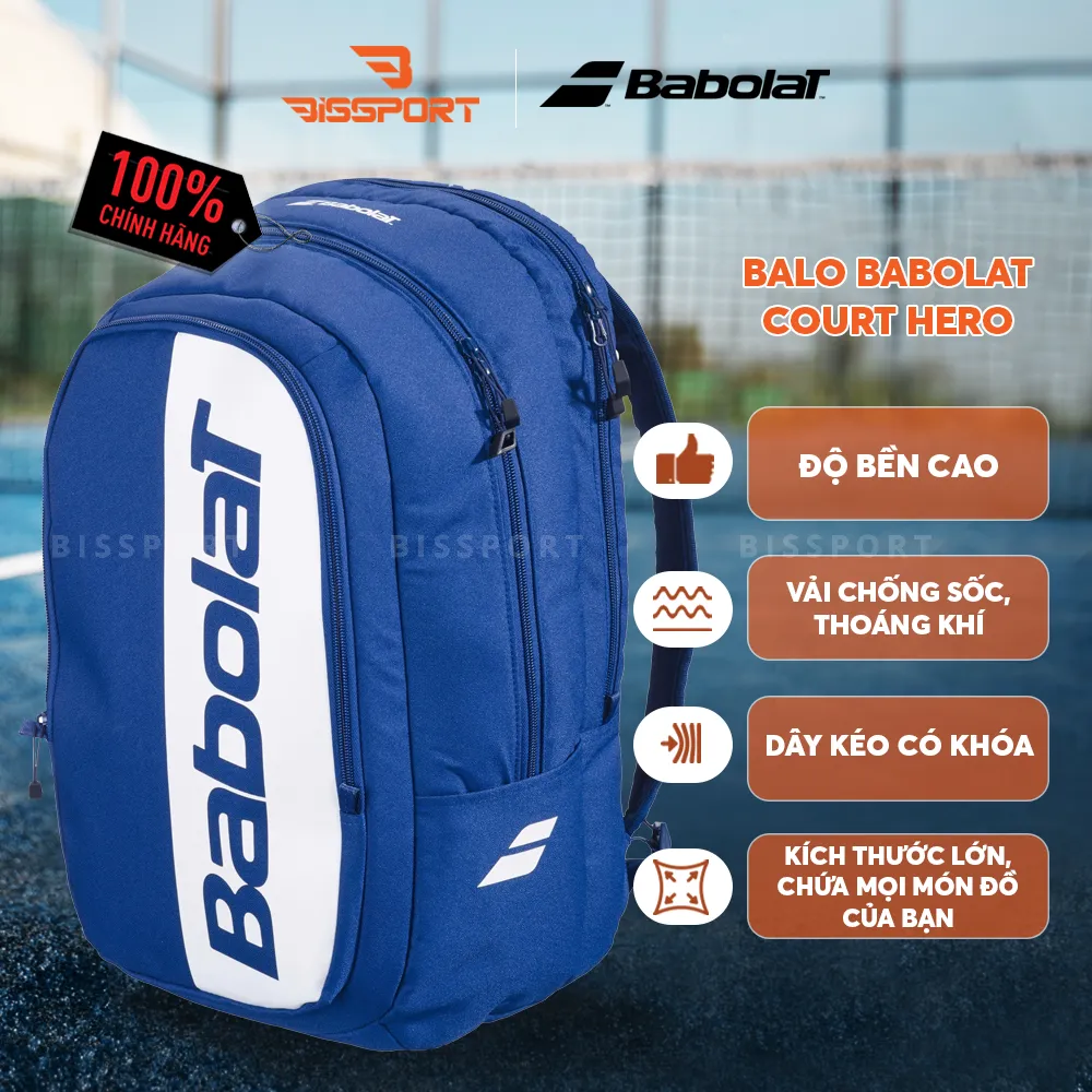 Balo Pickleball Babolat BACKPACK COURT HERO Chính Hãng - Xanh - Gọn - Đa Năng - Tiện Dụng - Bền Bỉ - Chắc Chắn - Ổn Định
