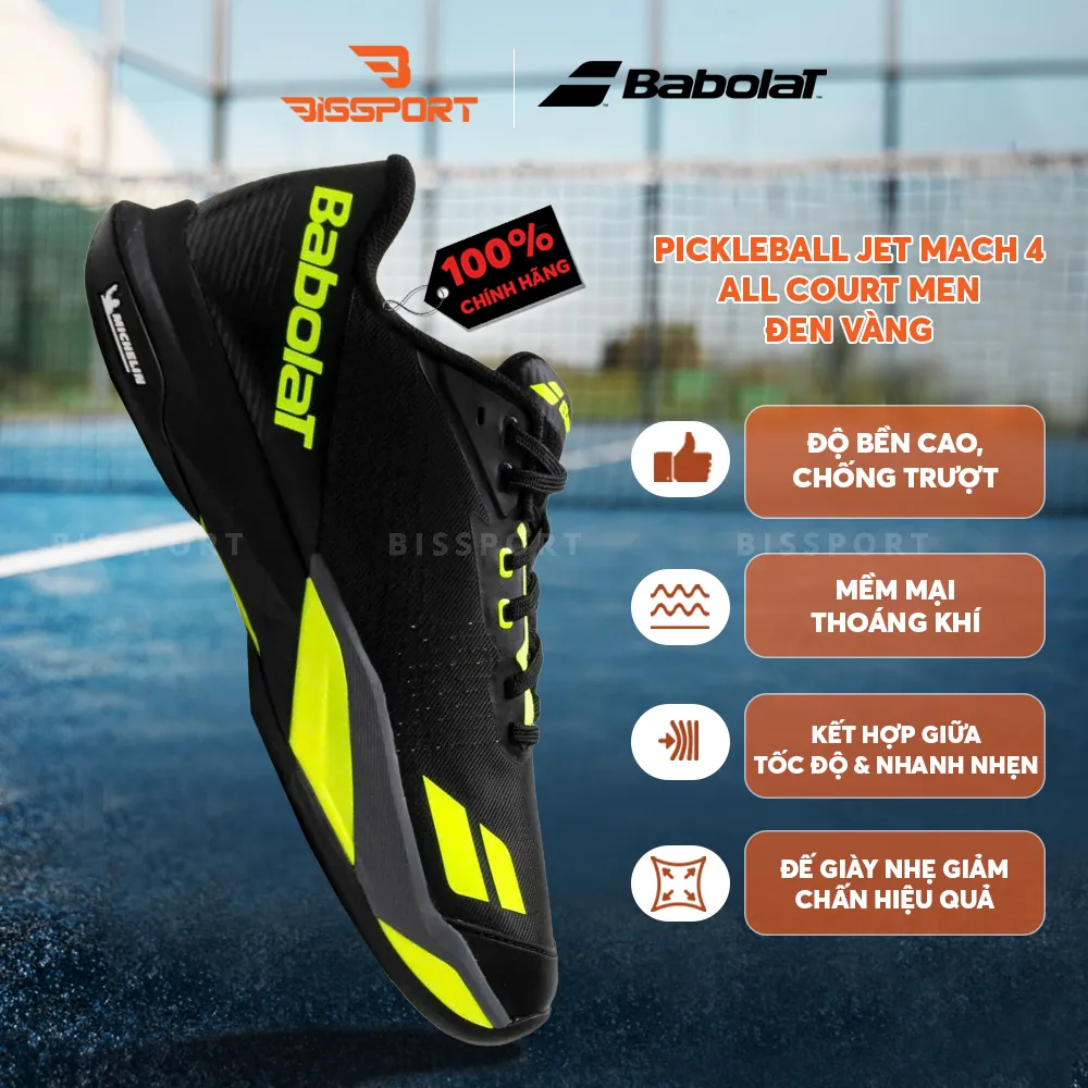Giày Pickleball JET MACH 4 ALL COURT MEN Đen Vàng