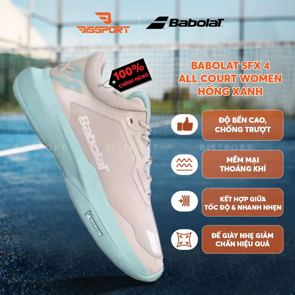 Giày Babolat SFX 4 ALL COURT WOMEN - Hồng Xanh