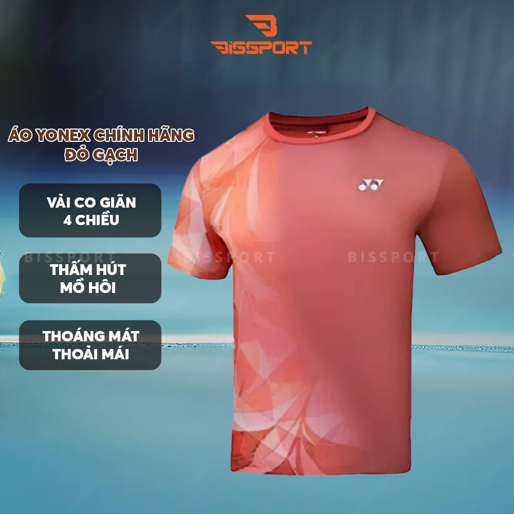 Áo Thể Thao Cầu Lông Yonex Đỏ Gạch ( TRM3379ESST4-BRKBRN-SZZZ ) Chính Hãng - Thoáng Khí, Nhanh Khô - Co Giản 4 Chiều
