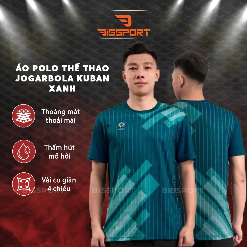 Áo Thể Thao Pickleball/Tennis POLA Pickleball JOGARBOLA KUBAN Chính Hãng - XANH - Thoáng Khí, Nhanh Khô - Bền Bỉ - Nhẹ