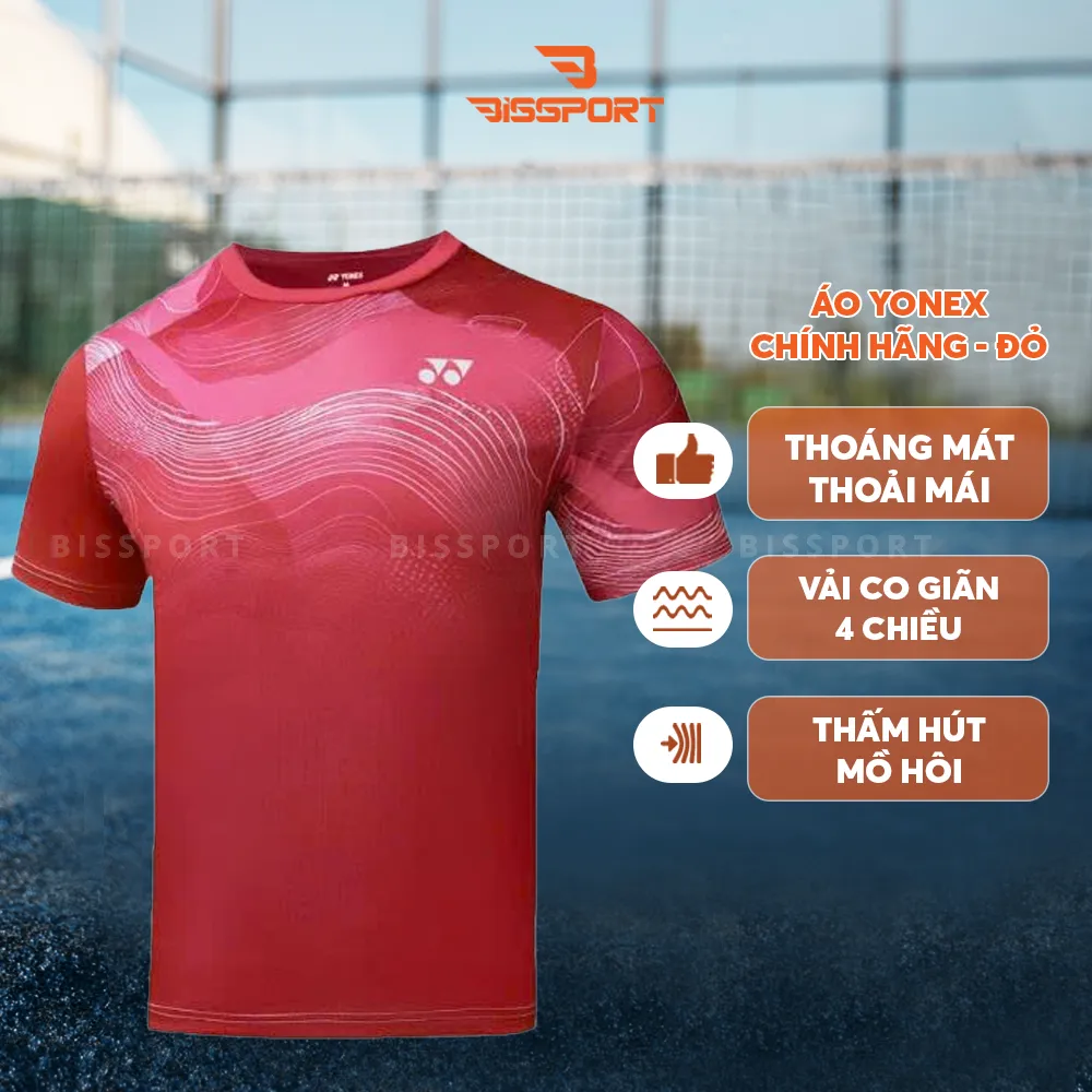 Áo Thể Thao Cầu Lông Đỏ ( TRM3378ESST4-SKIPTL-XSZZ ) Chính Hãng - Thoáng Khí, Nhanh Khô, Tối Ưu - Co Giản 4 Chiều - Bền