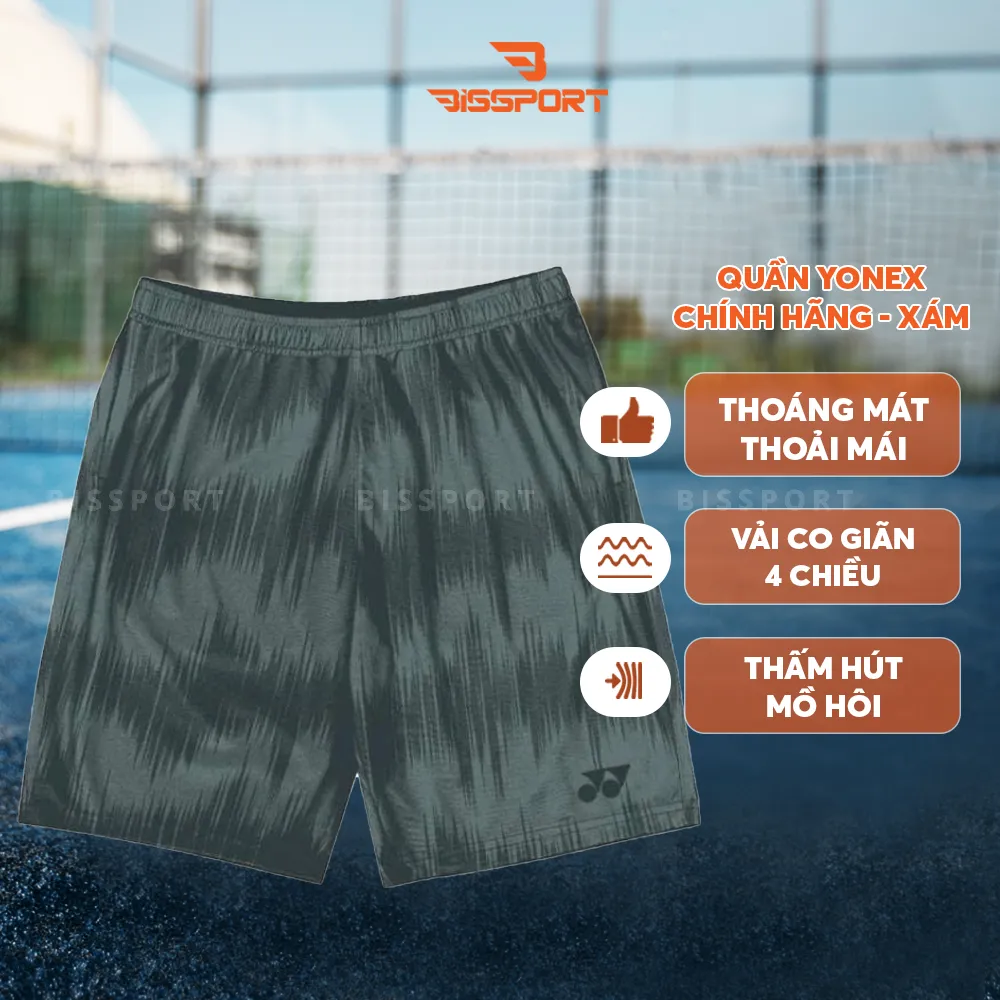 Quần Cầu Lông Yonex Chính Hãng Xám (TSM3249RW3ZZ-TROPER-XLZZ) - Bền Bỉ - Thoáng Mát - Hút Mồ Hôi - Nhẹ