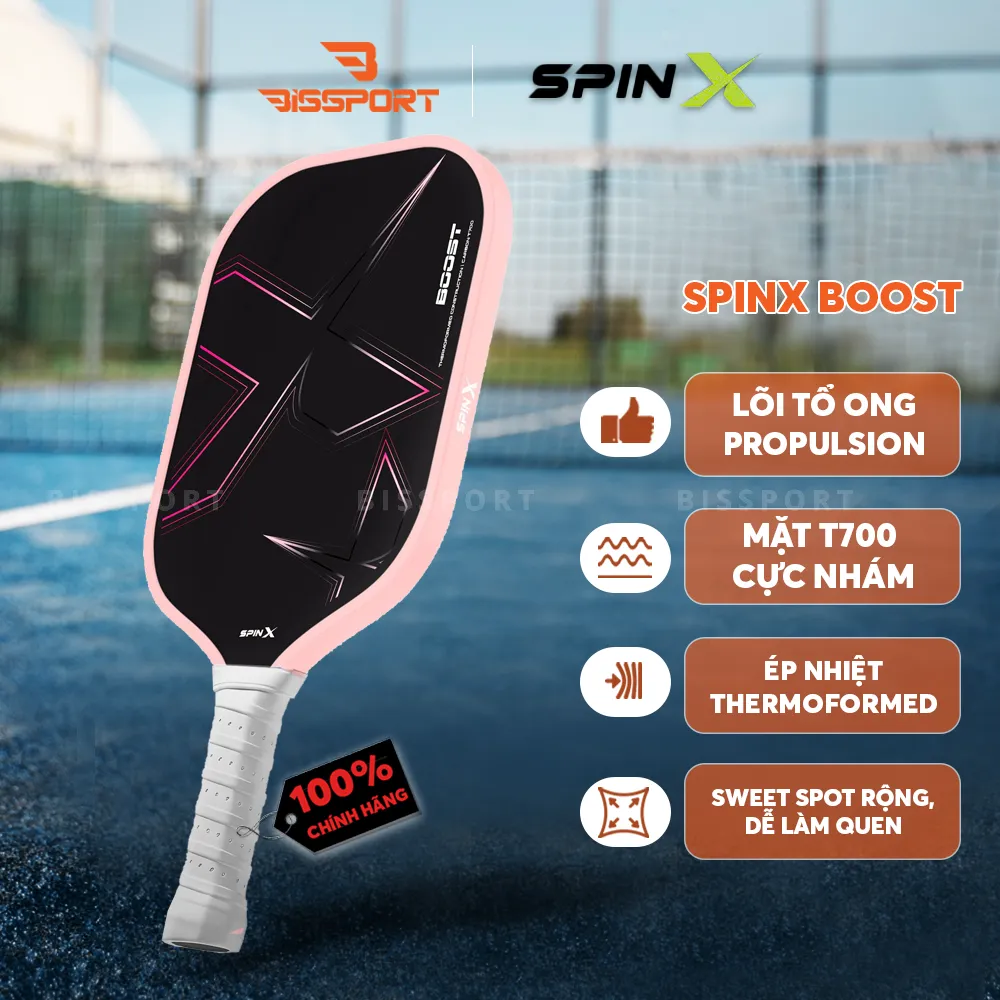 Vợt Pickleball SpinX Boost Hồng