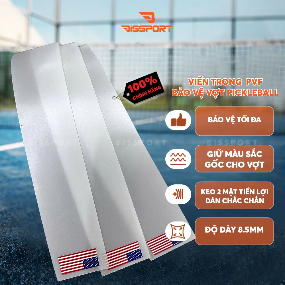 Viền Bảo Vệ Vợt Pickleball Cao Cấp - Bền Bỉ - Chống Va Đập - Không Tăng Trọng Lượng Khi Dán - Trong Suốt