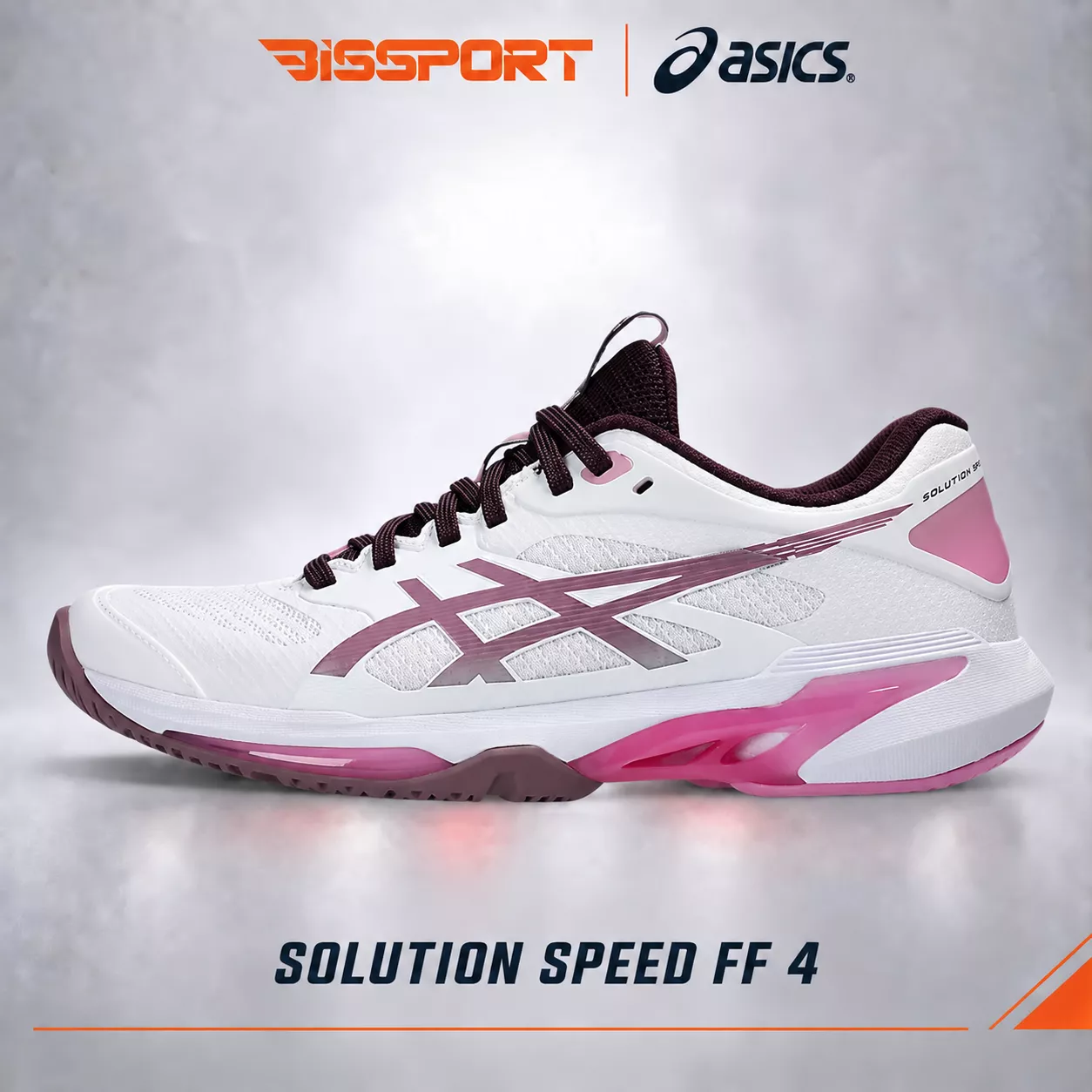 Giày Pickleball / Tennis ASICS Solution Speed FF 4 Trắng Hồng Chính Hãng - Siêu Nhẹ - Linh Hoạt - Bền