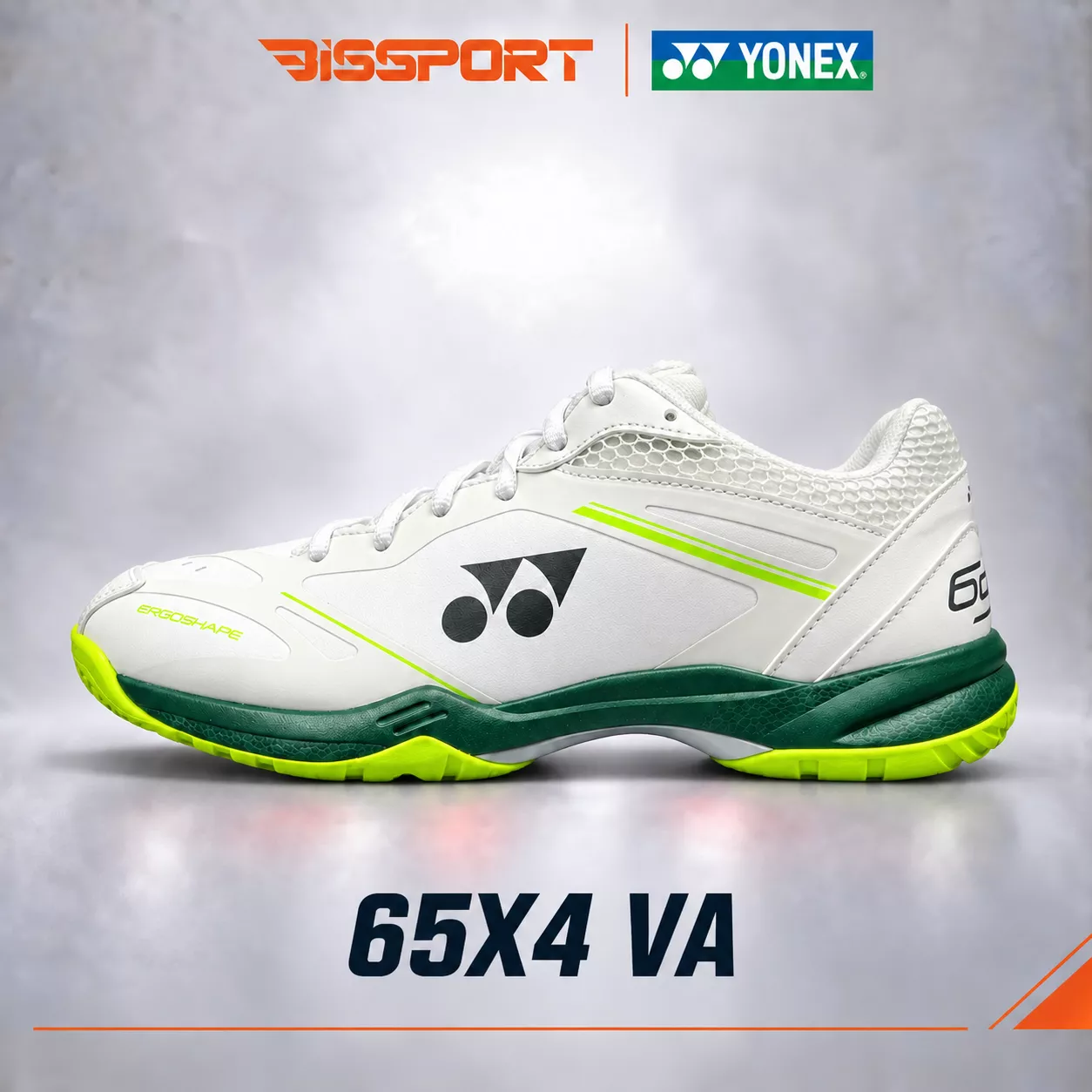 Giày Cầu Lông Yonex 65X4 VA Chính Hãng - Trắng Xanh Lá - Fit Chân - Độ Bám Tốt - Êm Đệm Mây - Chống Chấn - Thoáng Mát