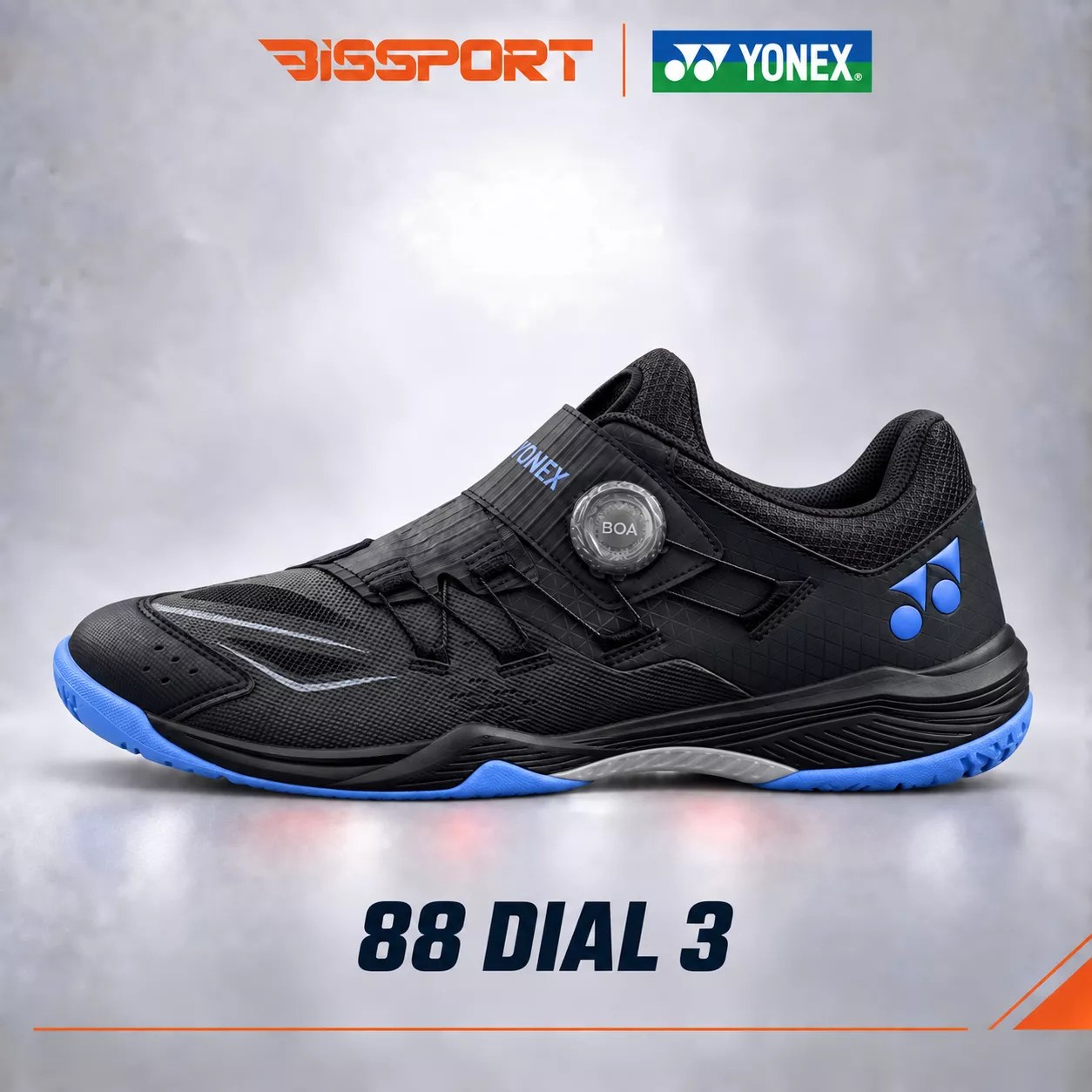 Giày Cầu Lông Yonex 88D3 Đen Chính Hãng - Thiết Kế Nổi Bật, Khoá Boa Tiện Lợi, Chất Liệu Bền Bỉ, Chống Trượt, Linh Hoạt