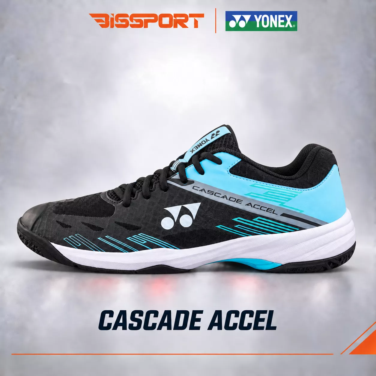 Giày Cầu Lông Yonex Cascade Accel Chính Hãng - Đen Xanh - Thiết Kế Nổi Bật,Nhẹ, Ôm Chân, Khoáng Khí Và Bám Sân Tốt