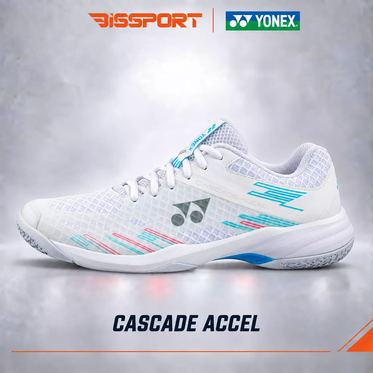 Giày Cầu Lông Yonex Cascade Accel Chính Hãng - Trắng Hồng - Thiết Kế Nổi Bật,Nhẹ, Ôm Chân, Khoáng Khí Và Bám Sân Tốt
