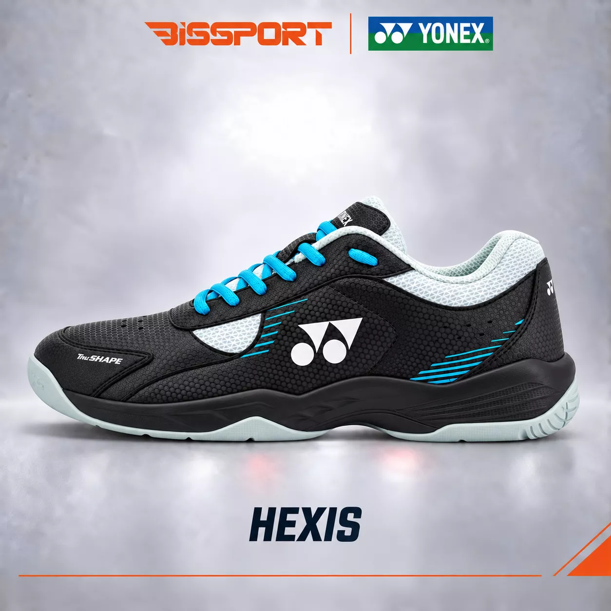 Giày Cầu Lông Yonex Hexis Chính Hãng - Đen - Bền Bỉ - Giảm Chấn - Đề Chống Trượt Mọi Bền Mặt Sàn - Toàn Diện