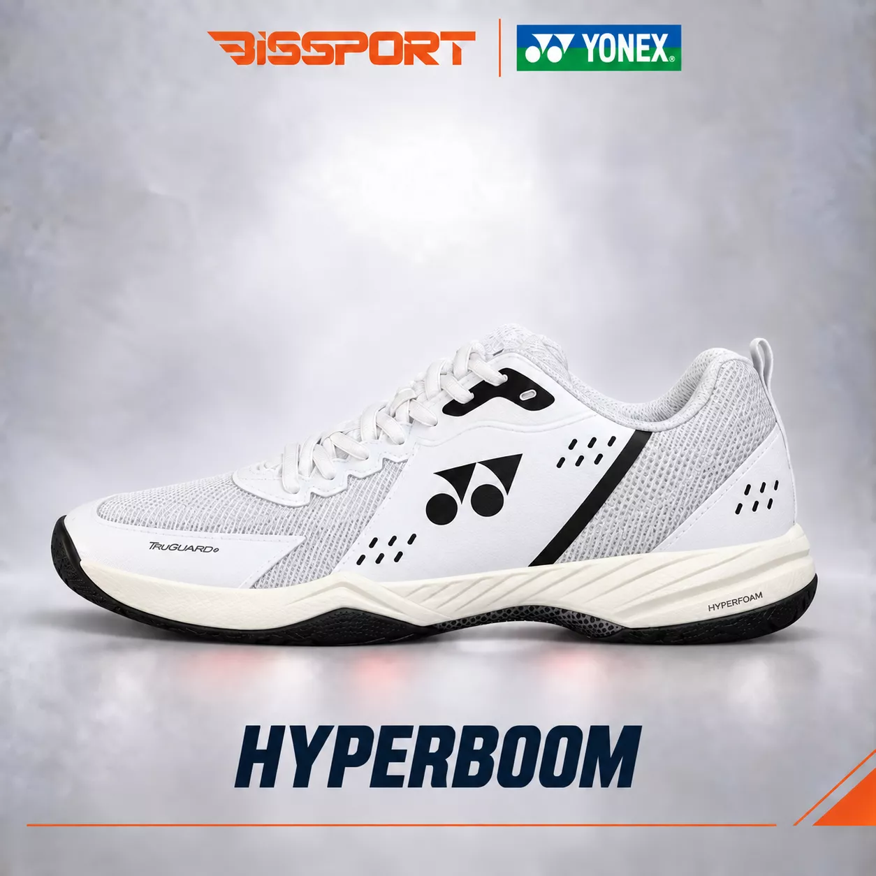 Giày Cầu Lông Yonex HYPERBOOM Chính Hãng - Trắng - Bền Bỉ - Giá Hợp Lý - Cứng Cáp - Giảm Chấn - Form Cứng Cáp