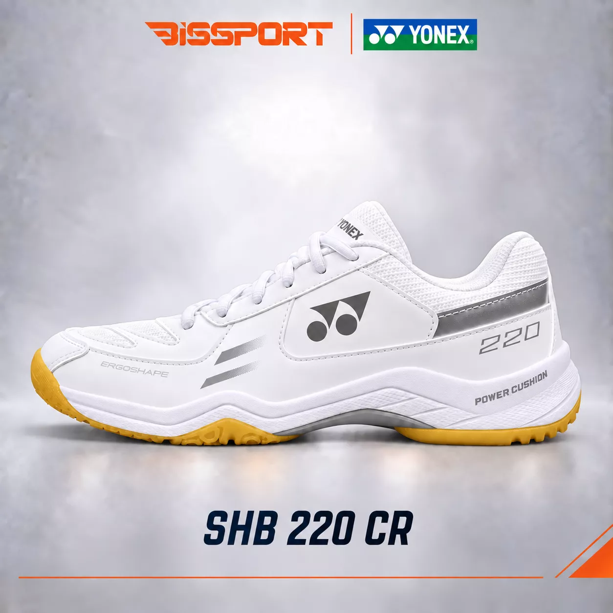 Giày Cầu Lông Yonex SHB 220 Trắng Xám Chính Hãng - Thiết Kế Hiện Đại, Chuyển Động Linh Hoạt, Bước Chân Êm Ái