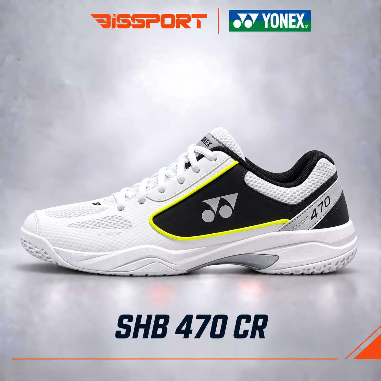 Giày Cầu Lông Yonex SHB470CR Trắng Đen Chính Hãng - Nhẹ Nhàng - Đế Tổ Ong Siêu Bám - Bám Mọi Sàn - Ổn Định