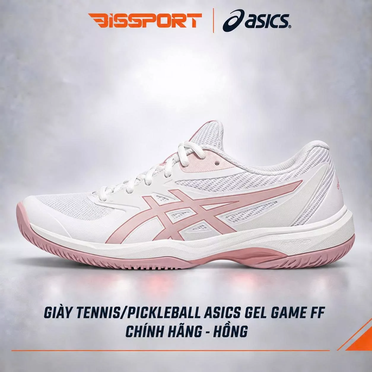 Giày Tennis/Pickleball ASICS GAME FF Chính Hãng – Hồng – Nhẹ, Bám Sân – Công Nghệ GEL™ Giảm Chấn – Thoáng Khí