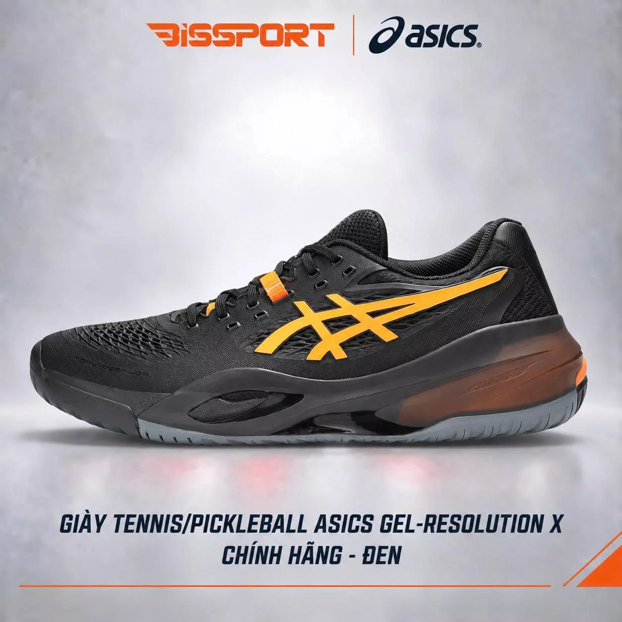 Giày Tennis/Pickleball Asics Gel Resolution X Chính Hãng - Đen - Ổn Định - Thoáng Khí - Nhẹ Giảm Chấn Tối Ưu - Bền Bỉ