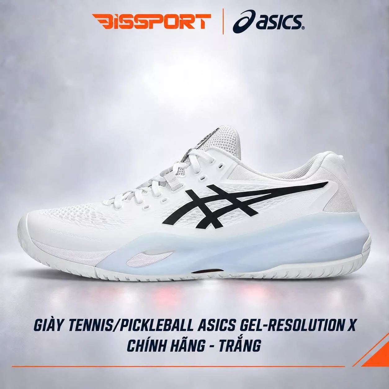 Giày Tennis/Pickleball Asics Gel Resolution X Chính Hãng - Trắng - Ổn Định - Thoáng Khí - Nhẹ Giảm Chấn Tối Ưu - Bền Bỉ