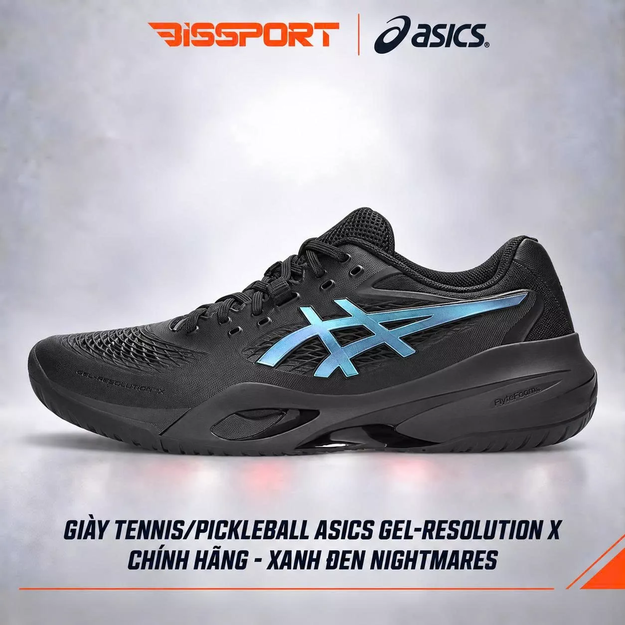 Giày Tennis/Pickleball Asics Gel Resolution X Chính Hãng - Xanh Đen Nighmare - Nhẹ - Giảm Chấn Vượt Trội - Siêu Bền