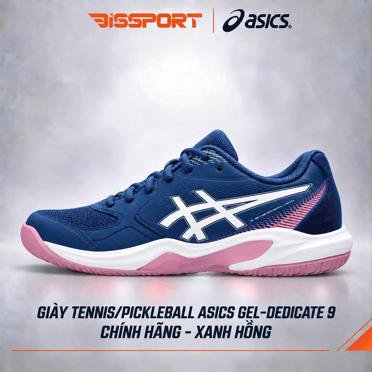 Giày Tennis/Pickleball ASICS GEL-DEDICATE 9 Chính Hãng - Xanh Hồng - Nhẹ, Bám - Công Nghệ GEL™ Giảm Chấn – Thoáng Khí