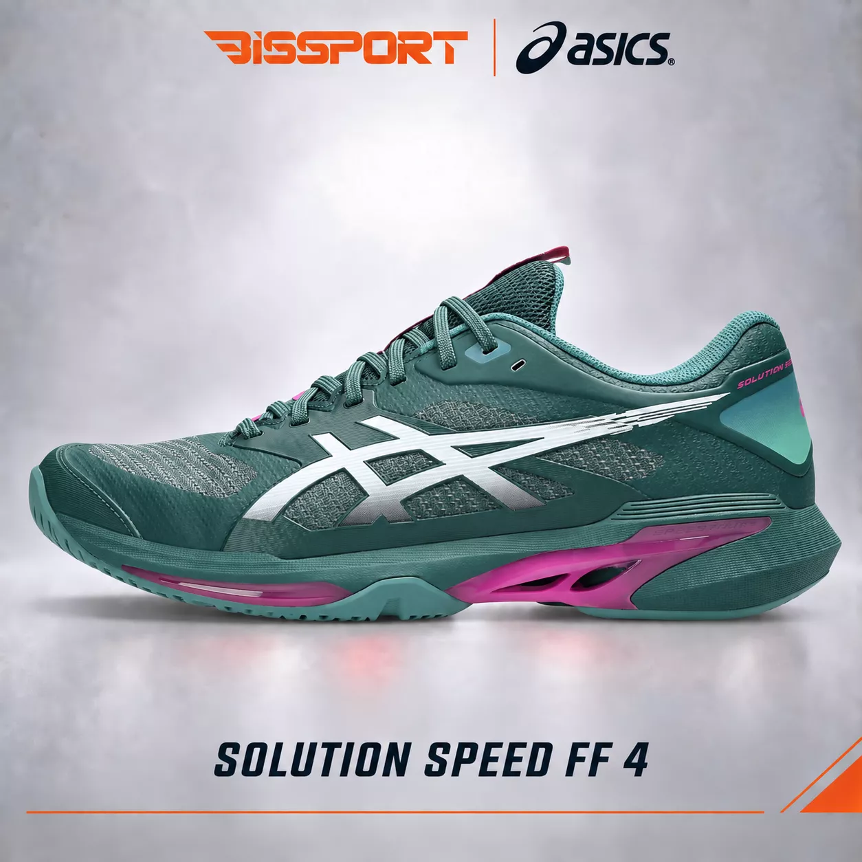 Giày Pickleball / Tennis ASICS Solution Speed FF 4 Dark Neptune – Xanh Lá Chính Hãng Siêu Nhẹ – Linh Hoạt  - Bền Bỉ