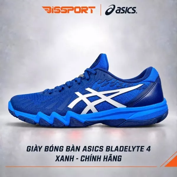 Giày Bóng Bàn Asics Bladelyte 4 Xanh Chính Hãng - Độ Đàn Hồi Và Ổn Định Tạo Cảm Giác Mềm Mại Dễ Chịu, Ôm Chân Tốt