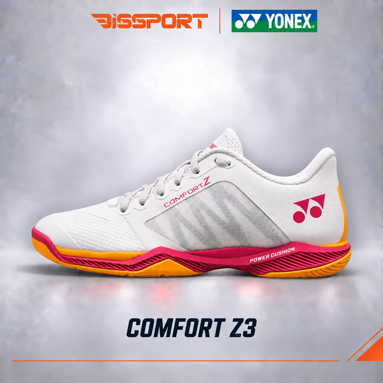 Giày Cầu Lông Yonex Comfort Z3 2025 Trắng Cam Chính Hãng – Êm Mềm, Bám Sàn Tốt, Nhẹ Chân, Giảm Chấn Toàn Diện