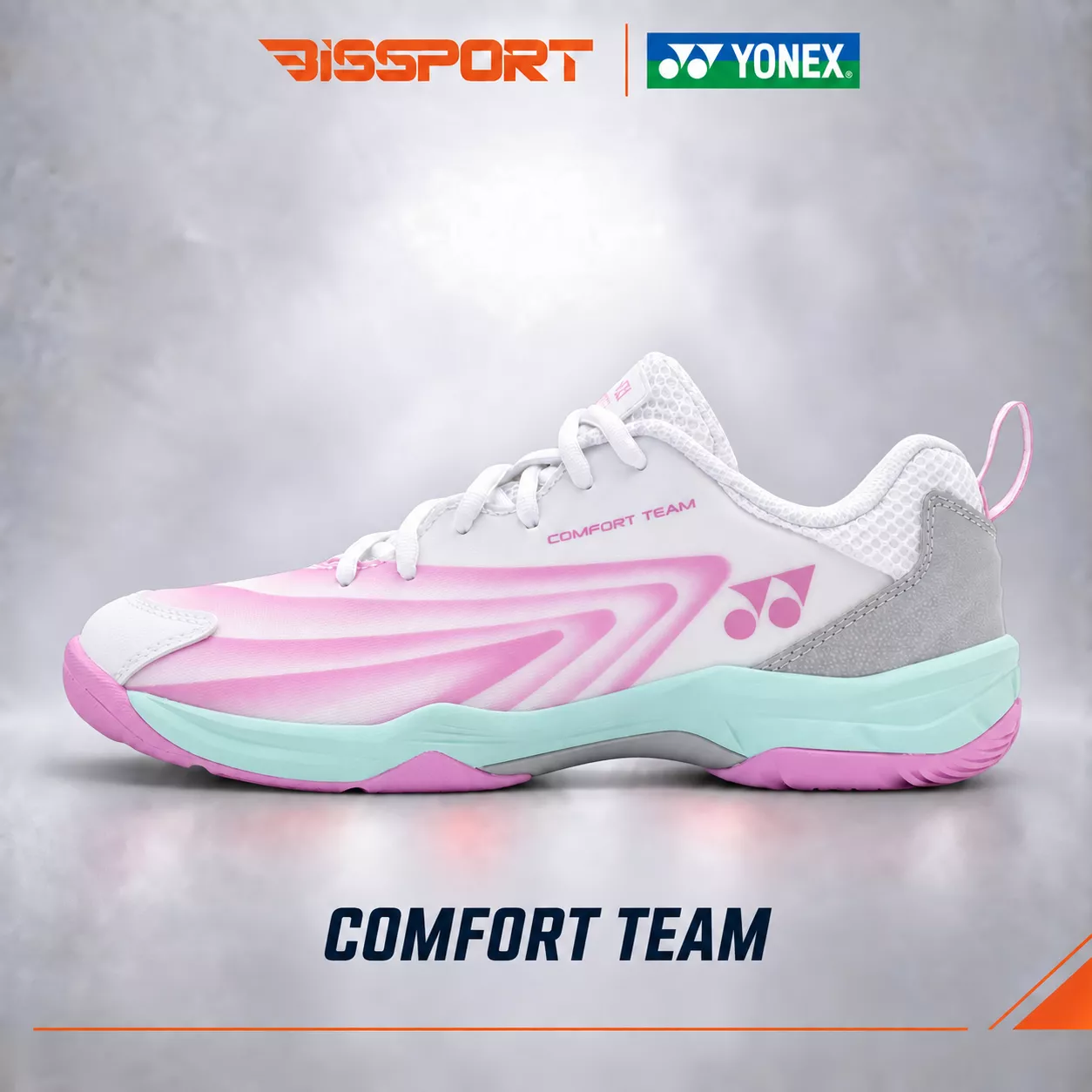 Giày Cầu Lông Yonex SHB Comfort Team Chính Hãng - Trắng Hồng - Êm Vừa Đủ - Lót Đệm Êm Nhẹ - Bền Bỉ - Ổn Định