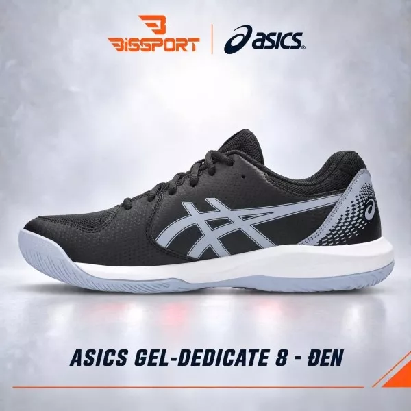 Giày Tennis/Pickleball ASICS Dedicate 8 Chính Hãng - Đen - Nhẹ, Bám Sân - Công Nghệ GEL™ Giảm Chấn - Thoáng Khí