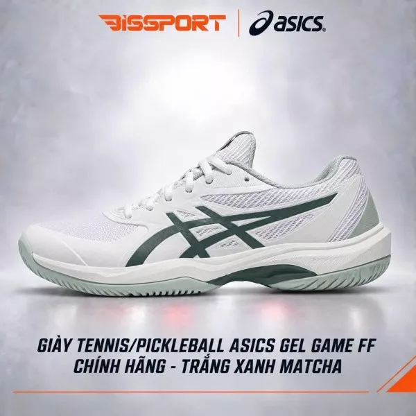 Giày Tennis/Pickleball ASICS GAME FF Chính Hãng – Trắng Xanh Matcha – Bám Sân – Công Nghệ GEL™ Giảm Chấn – Thoáng Khí